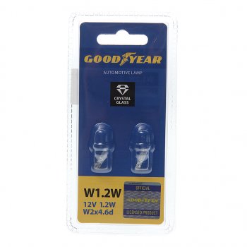 110 р. Лампа 12V W1.2W W2x4.6d блистер (2шт.) GOODYEAR GOODYEAR gy015202  с доставкой в г. Керчь. Увеличить фотографию 1