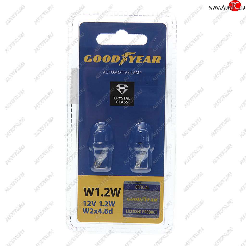 110 р. Лампа 12V W1.2W W2x4.6d блистер (2шт.) GOODYEAR GOODYEAR gy015202  с доставкой в г. Керчь