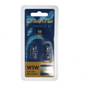 110 р. Лампа 12V W5W T10W W2.1x9.5d блистер (2шт.) GOODYEAR GOODYEAR gy015206  с доставкой в г. Керчь. Увеличить фотографию 1