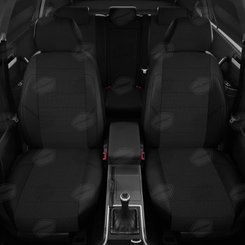 6 299 р. Авточехлы ГАЗель Next (3 высоких) экокожа-жаккард черные комплект AVTOLIDER AVTOLIDER gz30-0104-kk4  с доставкой в г. Керчь. Увеличить фотографию 2