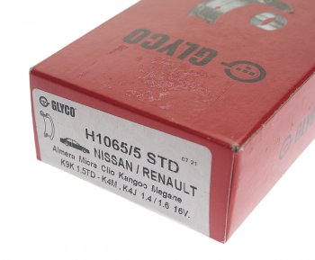 3 499 р. Вкладыши RENAULT Megane (03-) (1.5 DCI K9K) коренные (STD) комплект GLYCO GLYCO h10655std GLYCO h10655std  с доставкой в г. Керчь. Увеличить фотографию 4