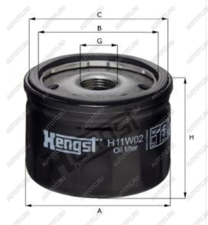 499 р. Фильтр масляный КПП RENAULT HENGST HENGST h11w02  с доставкой в г. Керчь