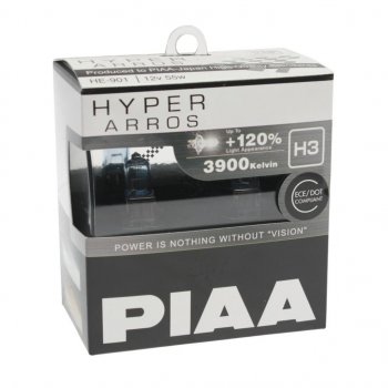 2 399 р. Лампа 12V H3 55W +120% бокс (2шт.) Hyper Arros PIAA PIAA (Пиаа) he-901-h3  с доставкой в г. Керчь. Увеличить фотографию 1
