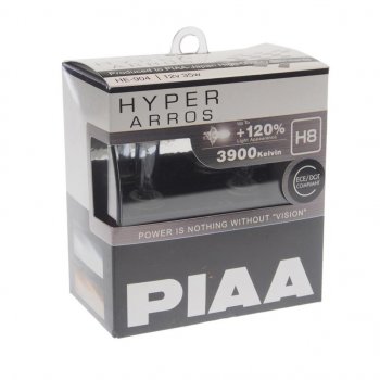 1 499 р. Лампа 12V H8 35W +120% бокс (2шт.) Hyper Arros PIAA PIAA (Пиаа) he-904-h8  с доставкой в г. Керчь. Увеличить фотографию 1