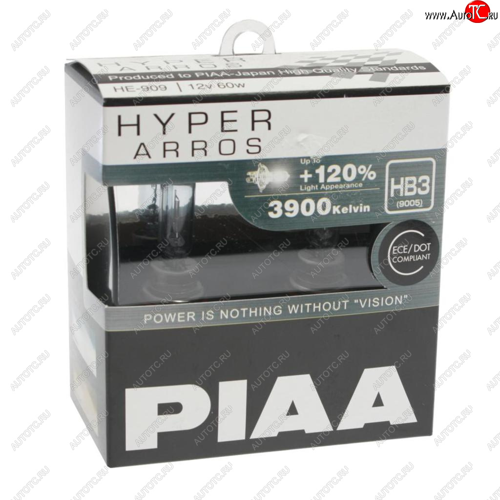1 499 р. Лампа 12V HB3 60W +120% бокс (2шт.) Hyper Arros PIAA PIAA (Пиаа) he-909-hb3 PIAA (Пиаа) he-909-hb3  с доставкой в г. Керчь