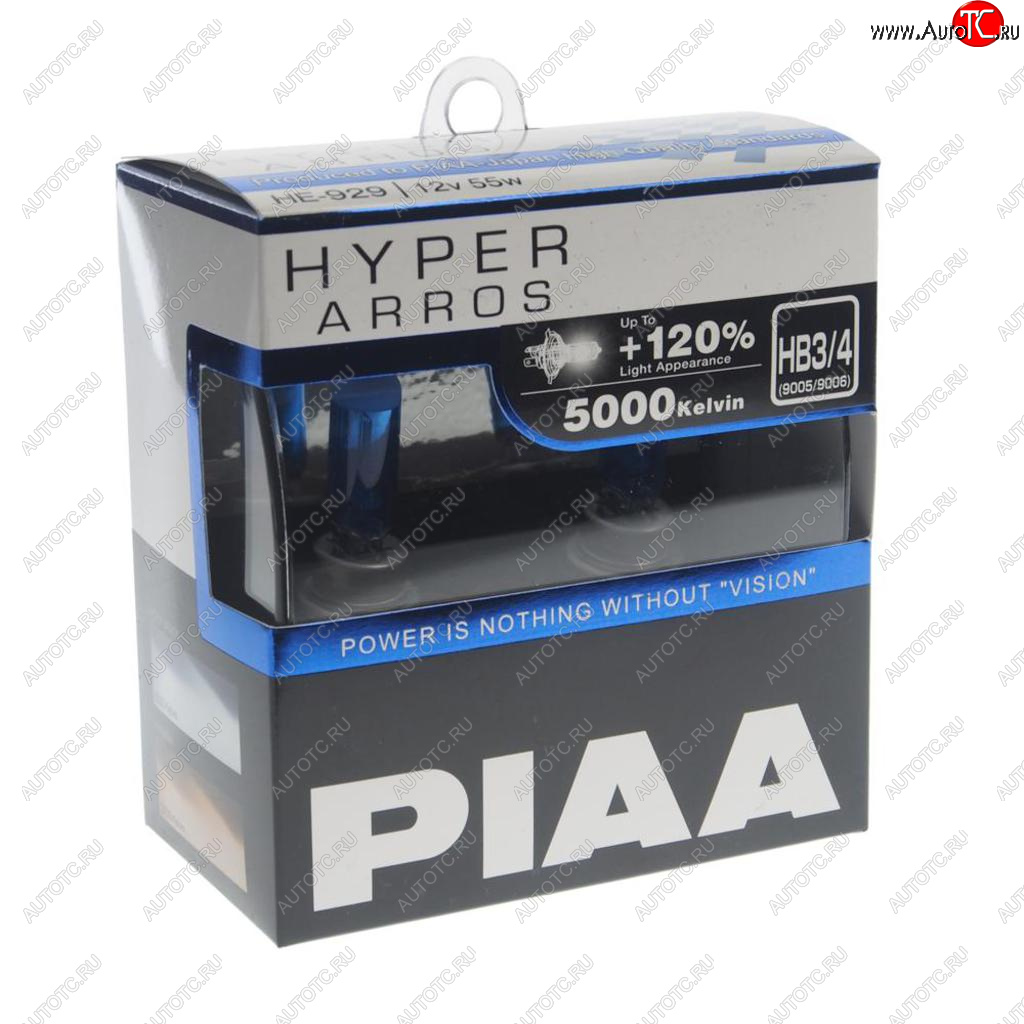 2 049 р. Лампа 12V HB3HB4 60W P20d +120% 5000K бокс (2шт.) Hyper Arros PIAA PIAA (Пиаа) he-929-hb3hb4  с доставкой в г. Керчь