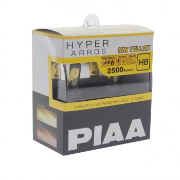 2 179 р. Лампа 12V H8 35W PGJ19-1 2500K бокс (2шт.) Hyper Arros Ion Yellow PIAA PIAA (Пиаа) he-994y-h8 PIAA (Пиаа) he-994y-h8  с доставкой в г. Керчь. Увеличить фотографию 1