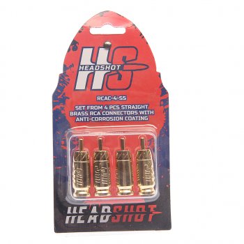 Штекер RCA комплект 4шт. KICX KICX headshot rcac-4-ss