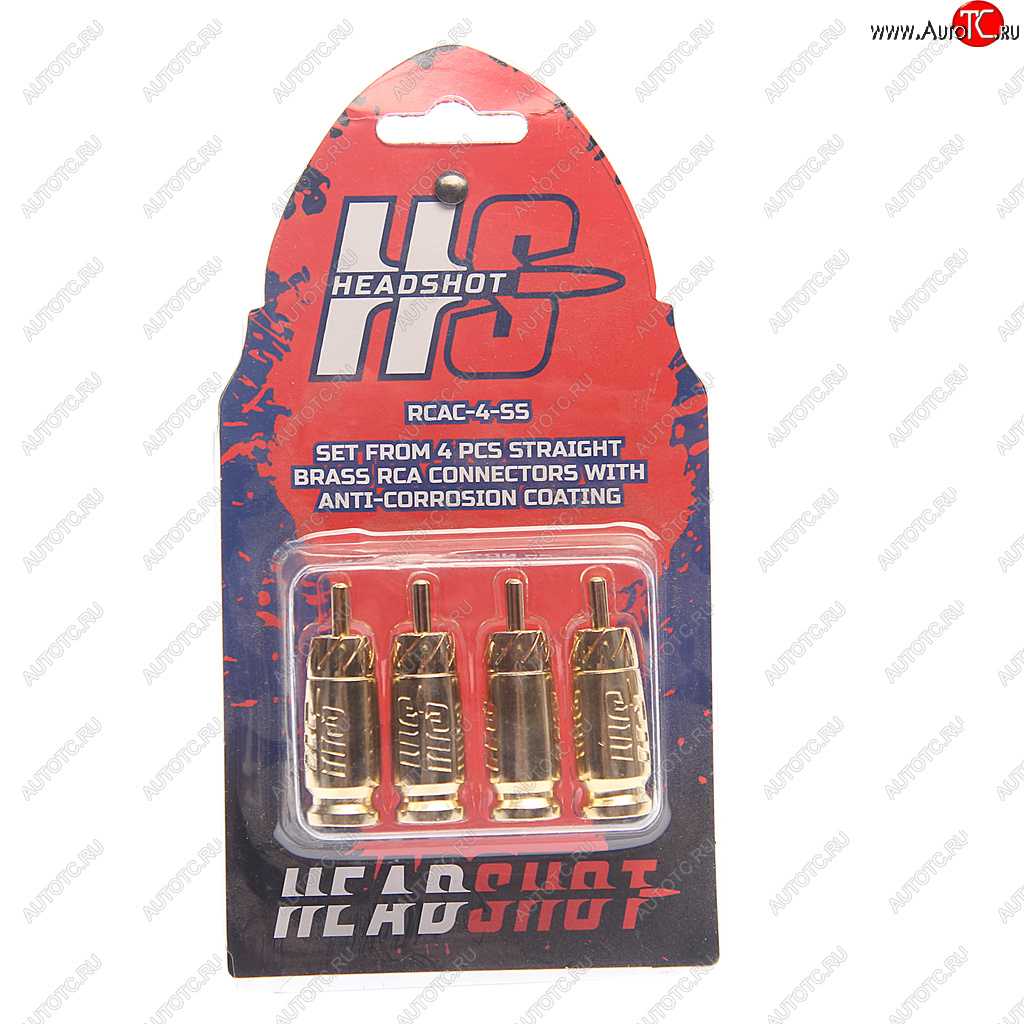 1 299 р. Штекер RCA комплект 4шт. KICX KICX headshot rcac-4-ss  с доставкой в г. Керчь