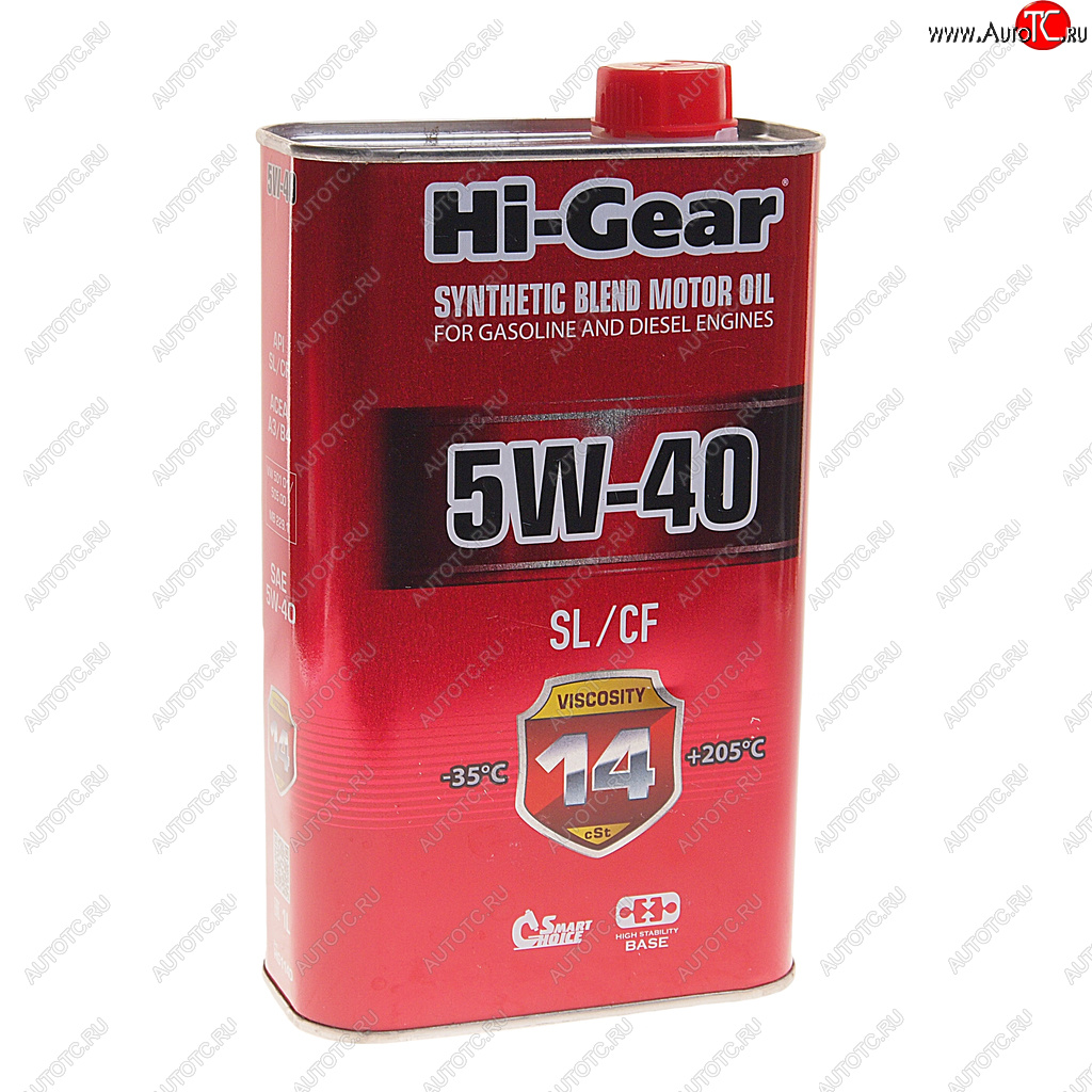 669 р. Масло моторное SYNTHETIC BLEND MOTOR OIL SL/CF 5W40 п/синт.1л HI-GEAR HI-GEAR hg1140 HI-GEAR hg1140  с доставкой в г. Керчь