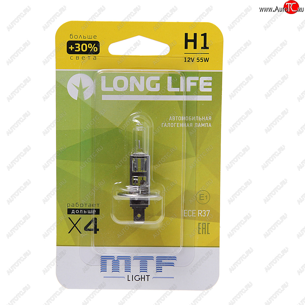 266 р. Лампа 12V H1 55W P14.5s +30% блистер (1шт.) Long Life MTF MTF hll1201b  с доставкой в г. Керчь