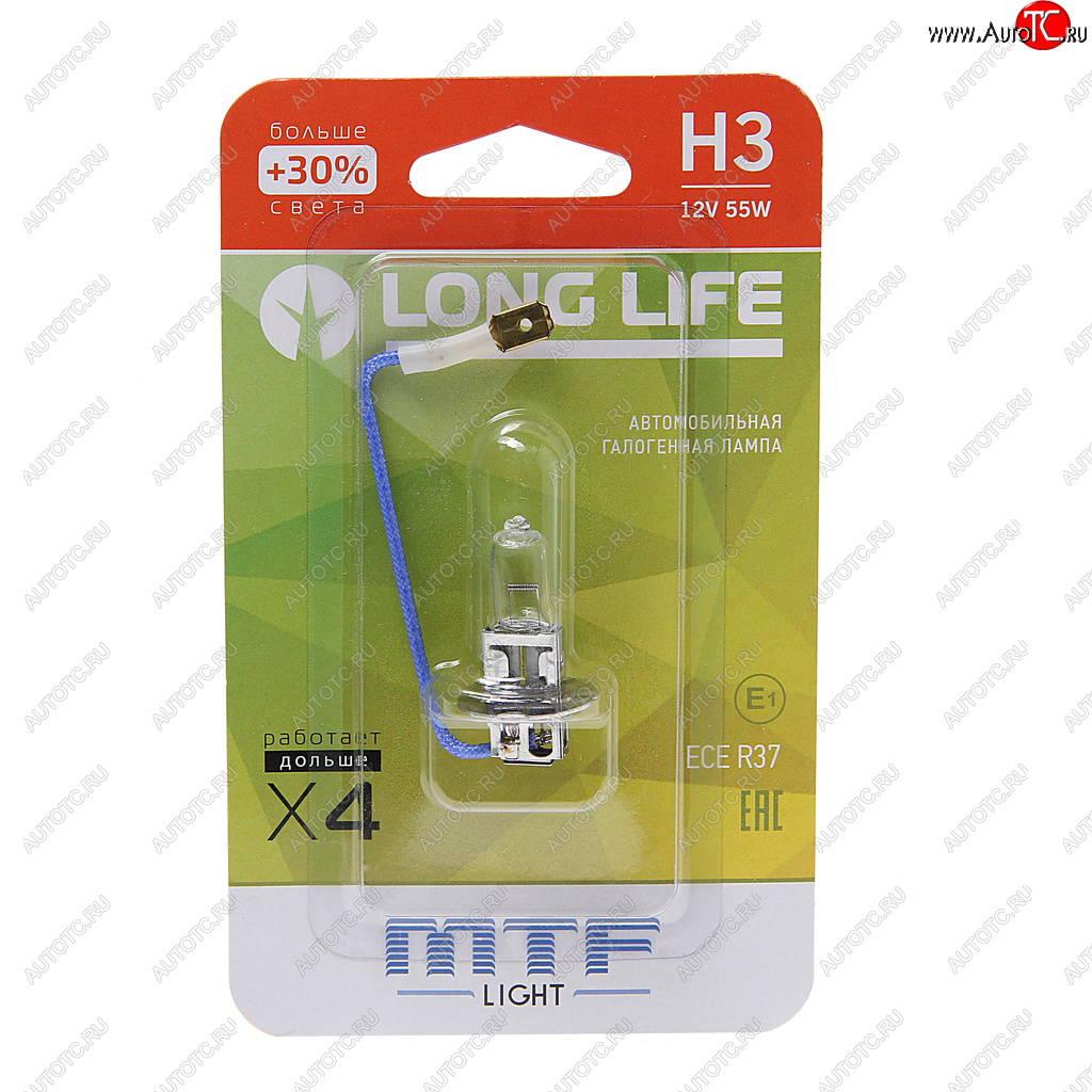 239 р. Лампа 12V H3 55W РK22s +30% блистер (1шт.) Long Life MTF MTF hll1203b  с доставкой в г. Керчь