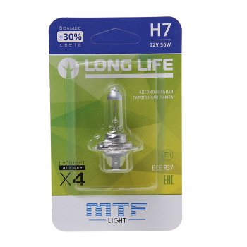 479 р. Лампа 12V H7 55W PX26d +30% блистер (1шт.) Long Life MTF MTF hll1207b  с доставкой в г. Керчь. Увеличить фотографию 1