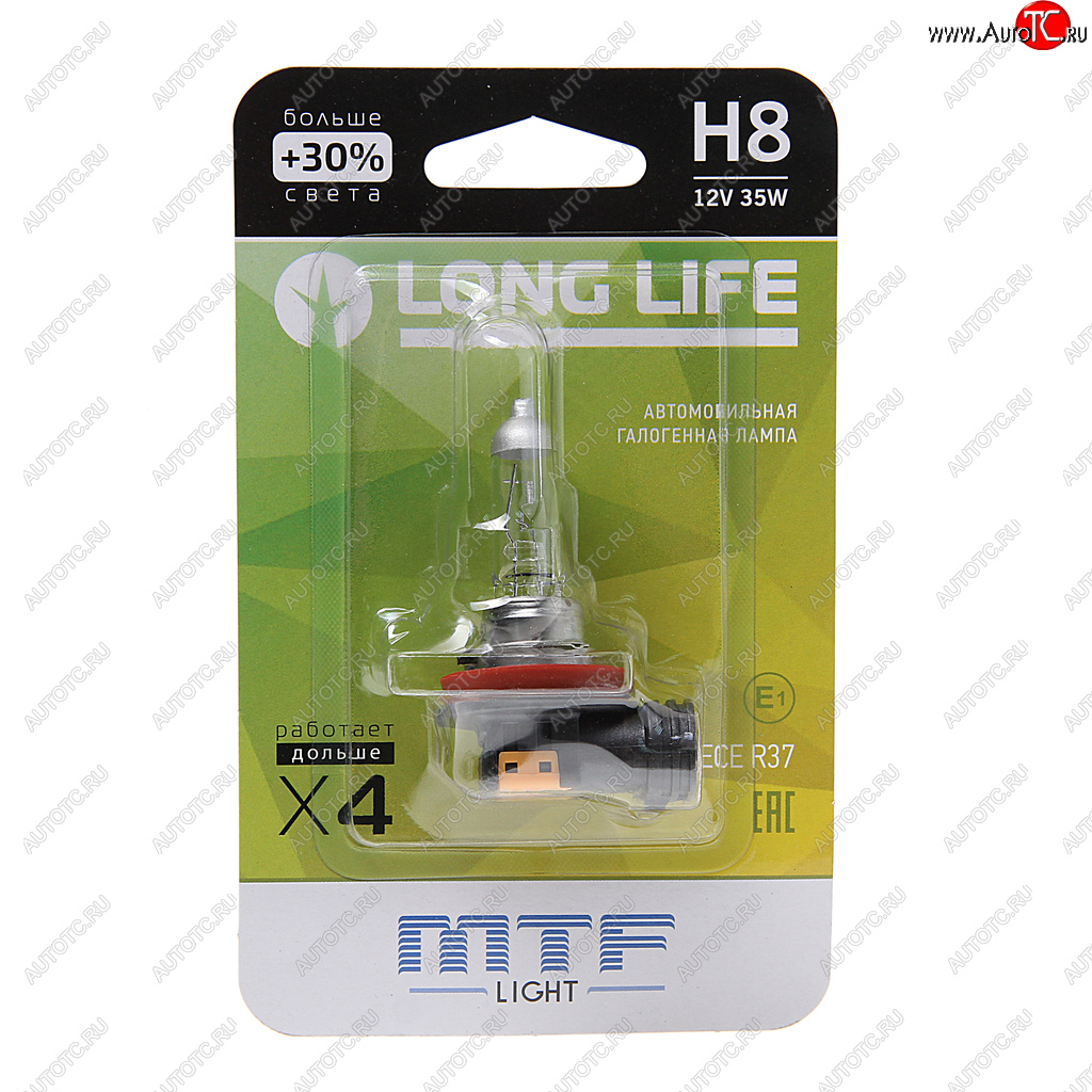 619 р. Лампа 12V H8 35W PGJ19-1 +30% блистер (1шт.) Long Life MTF MTF hll1208b  с доставкой в г. Керчь