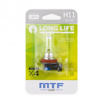 619 р. Лампа 12V H11 55W PGJ19-2 +30% блистер (1шт.) Long Life MTF MTF hll1211b  с доставкой в г. Керчь. Увеличить фотографию 3