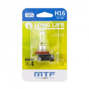 649 р. Лампа 12V H16 19W PGJ19-3 +30% блистер (1шт.) Long Life MTF MTF hll1216b  с доставкой в г. Керчь. Увеличить фотографию 2