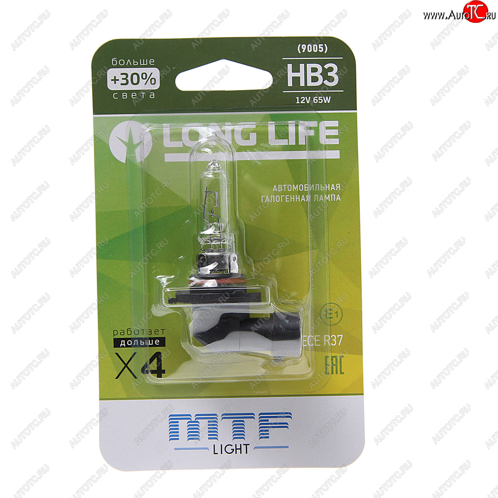 419 р. Лампа 12V HB3 65W P20d +30% блистер (1шт.) Long Life MTF MTF hll12b3b  с доставкой в г. Керчь