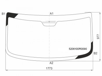 Стекло лобовое (Антенна) JAC Sunray 12-  MAZ 281 22-  365 22-  Sollers Atlant 22- FUYAO 5206100R0090