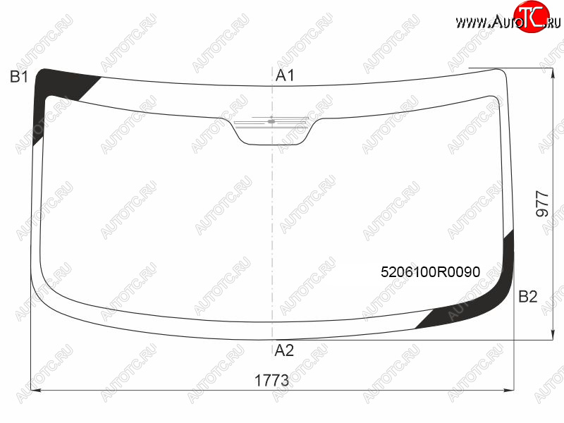 11 849 р. Стекло лобовое (Антенна) JAC Sunray 12-  MAZ 281 22-  365 22-  Sollers Atlant 22- FUYAO 5206100R0090  с доставкой в г. Керчь