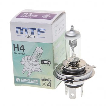 419 р. Лампа 24V H4 7570W P43t Long Life MTF MTF hs2404  с доставкой в г. Керчь. Увеличить фотографию 1