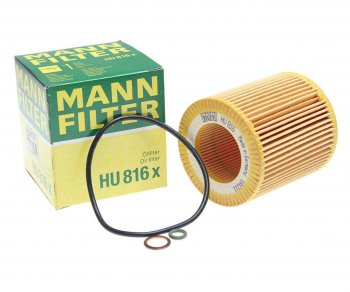 779 р. Фильтр масляный BMW 5 (E60),3 (E90),1 (E81),X3 (E83),X5 (E70),7 (E65),6 (E63) MANN MANN hu816x  с доставкой в г. Керчь. Увеличить фотографию 1
