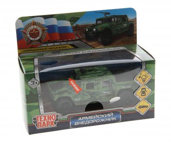 1 379 р. Модель автомобиля HUMMER H1 металлическая (свет, звук) ТЕХНОПАРК ТЕХНОПАРК humvepickup-12sl mil-gn  с доставкой в г. Керчь. Увеличить фотографию 1