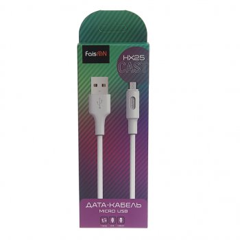 124 р. Кабель micro USB 1м FAISON FAISON hx25 cast white  с доставкой в г. Керчь. Увеличить фотографию 2