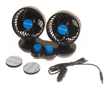 1 289 р. Вентилятор в салон 12V двойной на платформе синий MITCHELL MITCHELL hx-t307e dc12v blue  с доставкой в г. Керчь. Увеличить фотографию 1