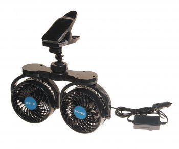 1 859 р. Вентилятор в салон 12V двойной на прищепке синий MITCHELL MITCHELL hx-t607e dc12v blue  с доставкой в г. Керчь. Увеличить фотографию 1