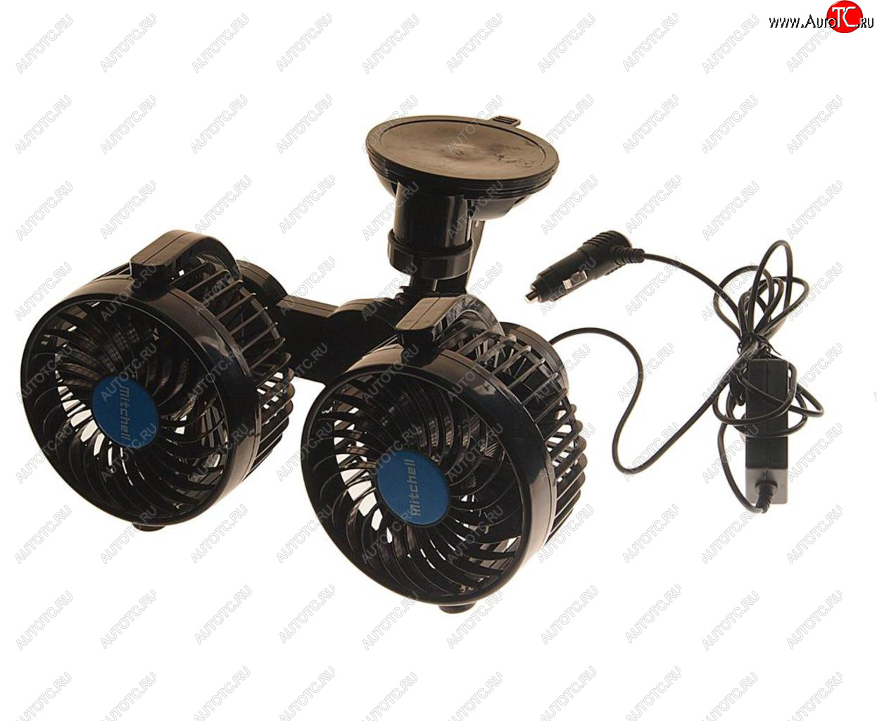 2 299 р. Вентилятор в салон 12V двойной на присоске синий MITCHELL MITCHELL hx-t707e dc12v blue  с доставкой в г. Керчь