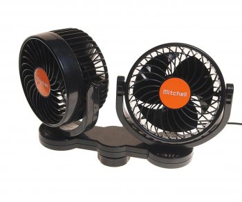 2 189 р. Вентилятор в салон 24V двойной на присоске оранжевый MITCHELL MITCHELL hx-t708e dc24v orange  с доставкой в г. Керчь. Увеличить фотографию 2