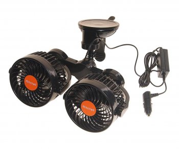 2 189 р. Вентилятор в салон 24V двойной на присоске оранжевый MITCHELL MITCHELL hx-t708e dc24v orange  с доставкой в г. Керчь. Увеличить фотографию 3