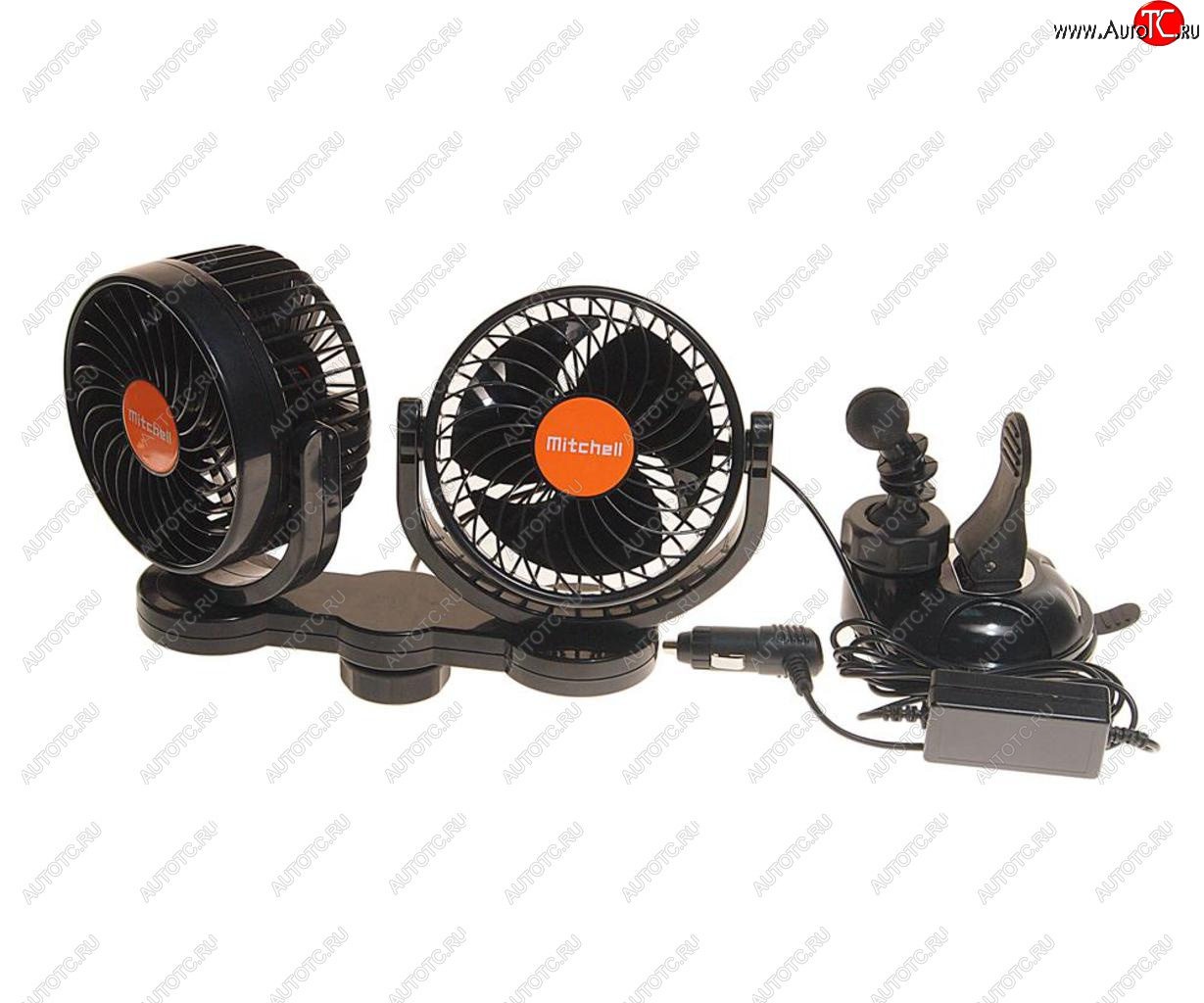 2 189 р. Вентилятор в салон 24V двойной на присоске оранжевый MITCHELL MITCHELL hx-t708e dc24v orange  с доставкой в г. Керчь