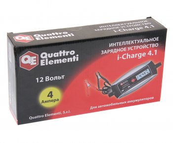 3 099 р. Устройство зарядное 6-12V 4А 55Ач QUATTRO ELEMENTI QUATTRO ELEMENTI i-charge 4.1  с доставкой в г. Керчь. Увеличить фотографию 2