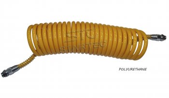 1 649 р. Шланг пневматический витой М16 L=7.5м (желтый) Polyurethane STARTEC STARTEC inf.10.165  с доставкой в г. Керчь. Увеличить фотографию 1