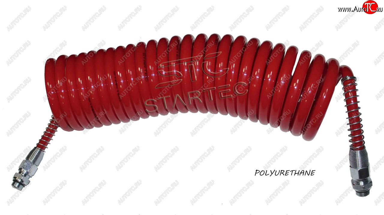 1 599 р. Шланг пневматический витой М16 L=7.5м (красный) Polyurethane STARTEC STARTEC inf.10.166  с доставкой в г. Керчь