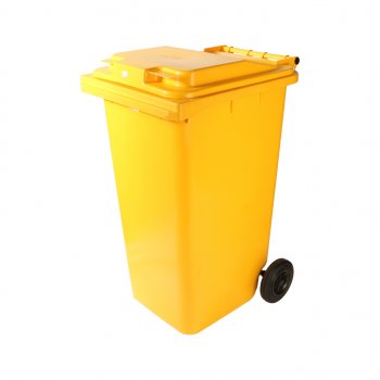 4 549 р. Контейнер мусорный 240л на колесах желтый 23.С29 IPLAST IPLAST ip-356604  с доставкой в г. Керчь. Увеличить фотографию 1