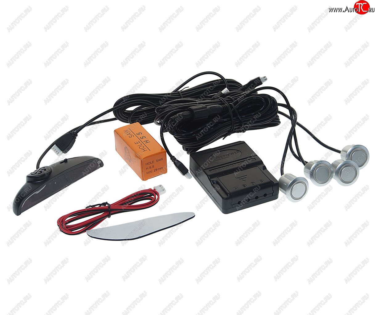 2 579 р. Датчик парковки d=19мм INTERPOWER INTERPOWER ip-430 silver  с доставкой в г. Керчь