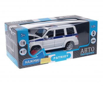 3 499 р. Модель автомобиля УАЗ-3163 Патриот металлическая (1:24) АВТОПАНОРАМА АВТОПАНОРАМА jb1251154  с доставкой в г. Керчь. Увеличить фотографию 1