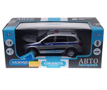 3 499 р. Модель автомобиля ЛАДА Granta Cross (полиция) металлическая (1:24) АВТОПАНОРАМА АВТОПАНОРАМА jb1251202  с доставкой в г. Керчь. Увеличить фотографию 2