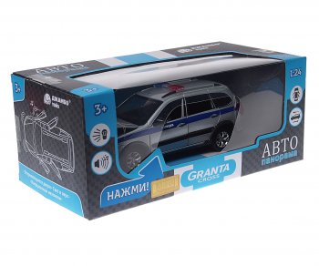 3 499 р. Модель автомобиля ЛАДА Granta Cross (полиция) металлическая (1:24) АВТОПАНОРАМА АВТОПАНОРАМА jb1251202  с доставкой в г. Керчь. Увеличить фотографию 1