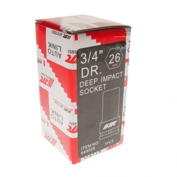1 479 р. Головка торцевая 3/4 26мм ударная глубокая L=90мм JTC JTC TOOLS CO., LTD jtc-649026 JTC TOOLS CO., LTD jtc-649026  с доставкой в г. Керчь. Увеличить фотографию 3