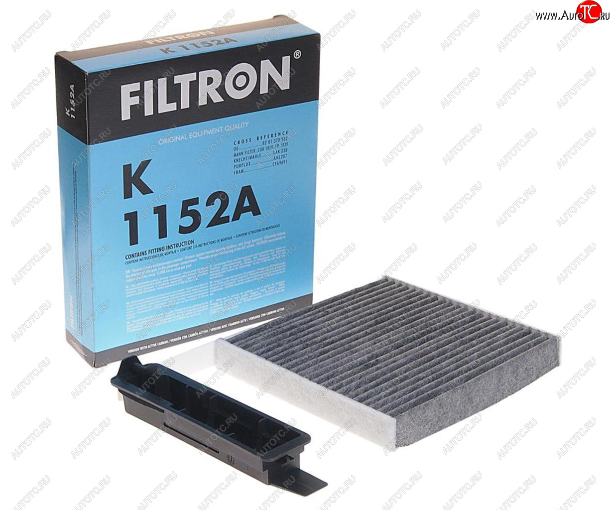 829 р. Фильтр воздушный салона ЛАДА Largus RENAULT Logan,Duster NISSAN Note (06-) угольный FILTRON FILTRON k1152a  с доставкой в г. Керчь