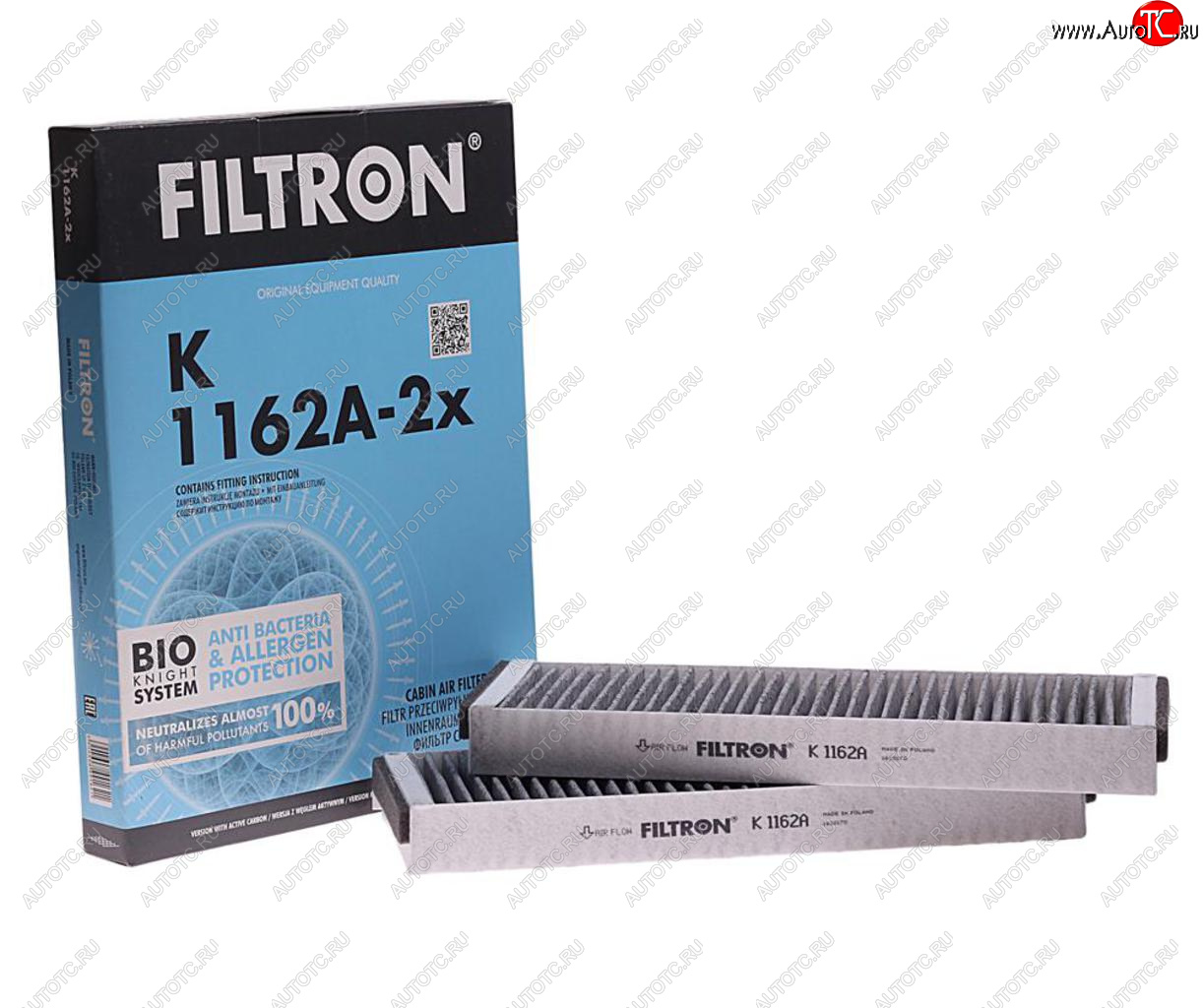 1 399 р. Фильтр воздушный салона AUDI A6 (05-11) угольный FILTRON FILTRON k1162a-2x  с доставкой в г. Керчь
