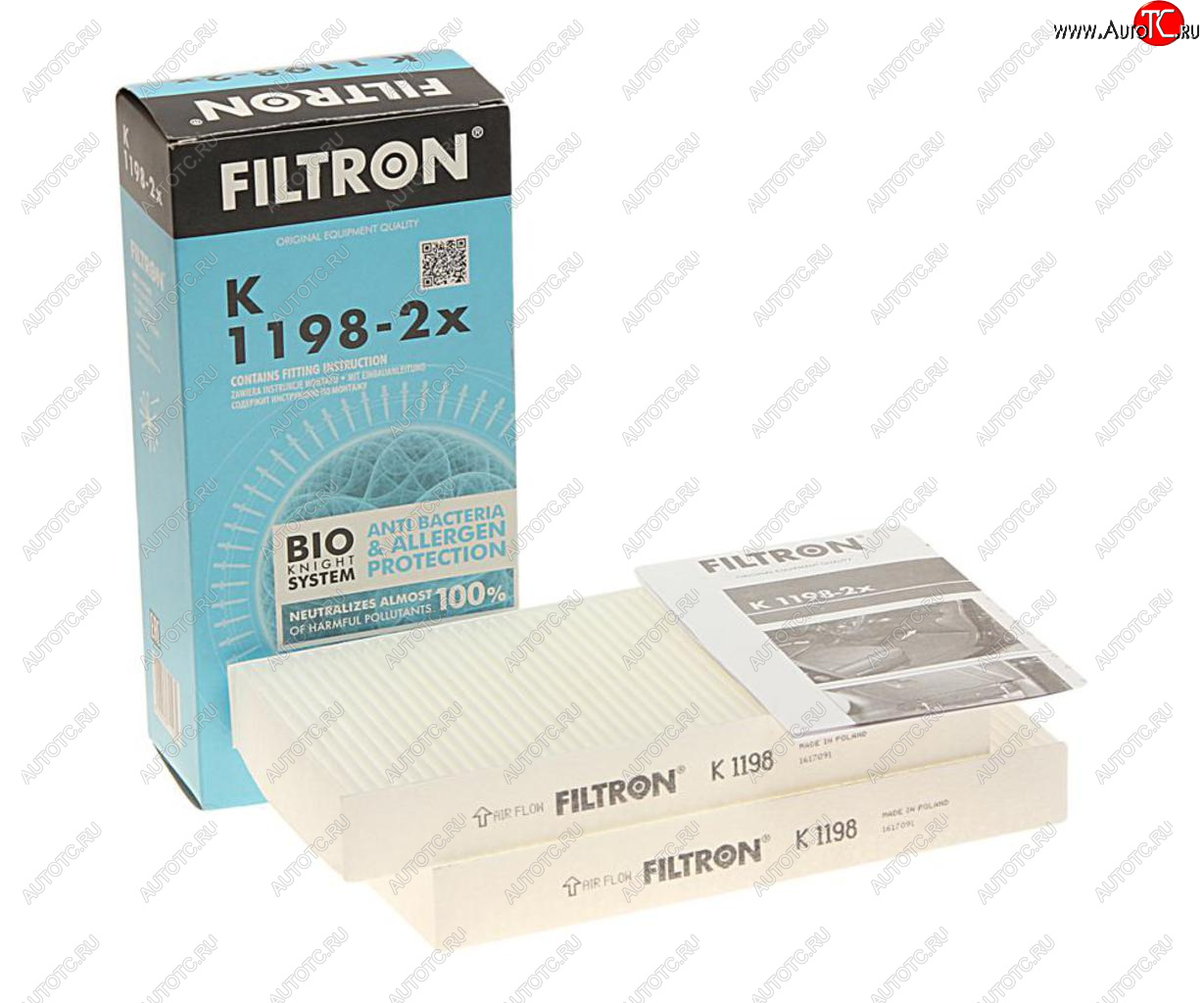 549 р. Фильтр воздушный салона HONDA Civic комплект FILTRON FILTRON k1198-2x  с доставкой в г. Керчь