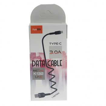 202 р. Кабель USB Type C 1м FAISON FAISON k-132 metal line black FAISON k-132 metal line black  с доставкой в г. Керчь. Увеличить фотографию 2