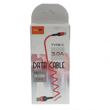 204 р. Кабель USB Type C 1м FAISON FAISON k-132 metal line red  с доставкой в г. Керчь. Увеличить фотографию 2