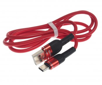Кабель USB Type C 1м FAISON FAISON k-132 metal line red