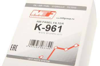 1 349 р. Фильтр воздушный салона MAN TGA,TGL,TGS,TGX (460х178х70мм) MTF MTF k961  с доставкой в г. Керчь. Увеличить фотографию 3