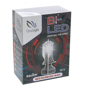 1 999 р. Лампа светодиодная 12V H4 P43t с линзой бокс (1шт.) CLEARLIGHT CLEARLIGHT kbm cl g3 н4 mini  с доставкой в г. Керчь. Увеличить фотографию 3